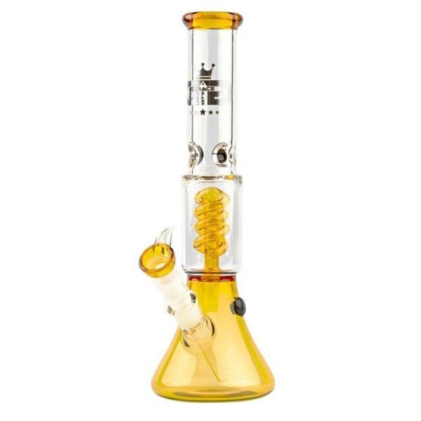 Skleněný bong s perkolací Grace Glass Beaker Series Yellow, 34,5cm