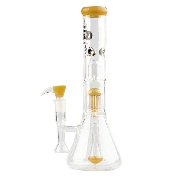 Skleněný bong s perkolací Grace Glass Beaker Yellow, 36cm