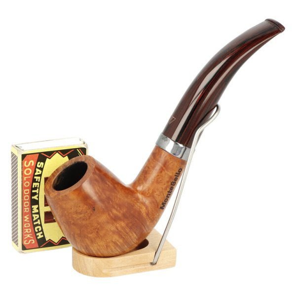 Dýmka MonteBello Bent Billiard světlá, hladká, filtr 9mm