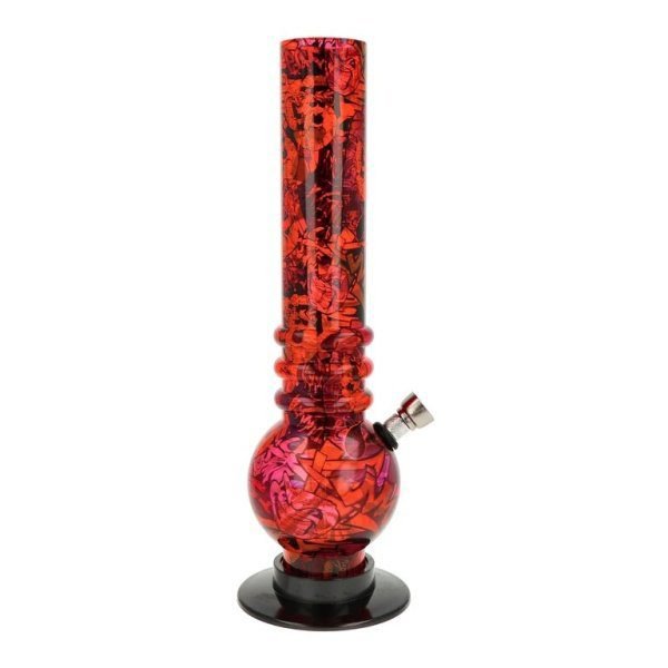Bong akrylový Graffiti červený 26cm