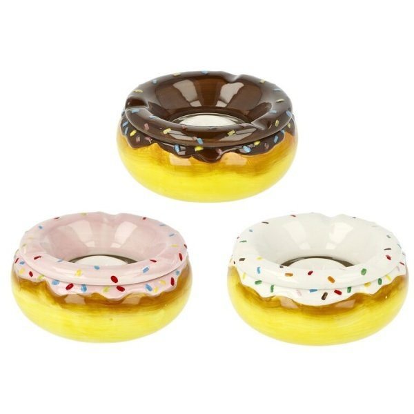 Cigaretový popelník keramický Donuts, 3mix