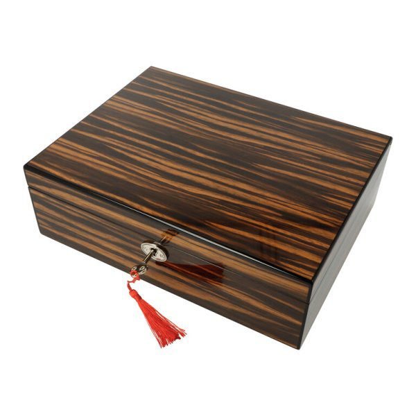 Humidor na doutníky Macassar 30D leštěný, 29x22x9cm