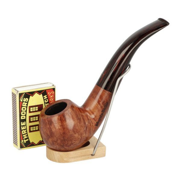 Dýmka MonteBello Bent Apple hnědá, hladká, filtr 9mm