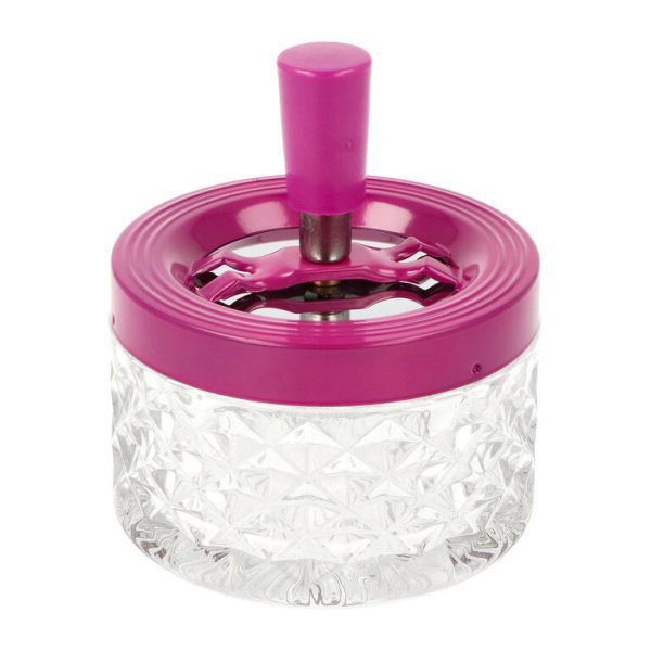 Cigaretový skleněný popelník otočný Angelo, Pink, 9,5cm