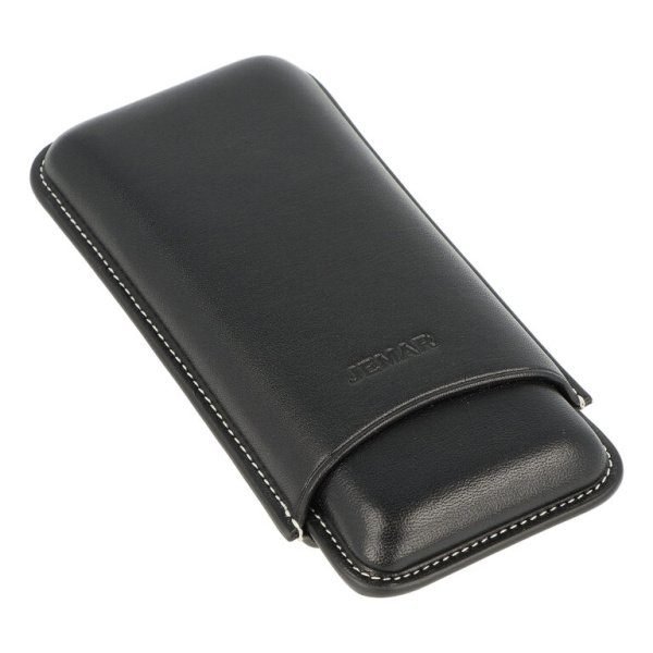 Pouzdro na 3 doutníky Jemar, 13cm, kůže, negro