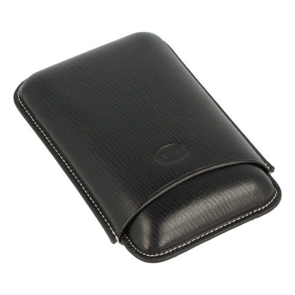 Pouzdro na 3 doutníky Jemar, kůže, 12,5cm, negro