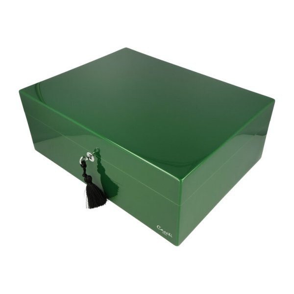 Humidor na doutníky Caseti Paris Green 36,8x27,7x13,6cm