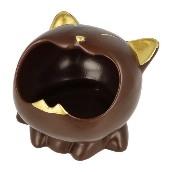 Cigaretový popelník Cat Brown/Gold