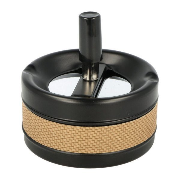 Cigaretový popelník kovový otočný Carbon/Brown, 9cm