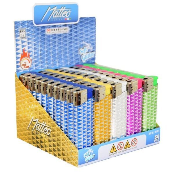 Zapalovač Matteo Piezo Glitter Triangle