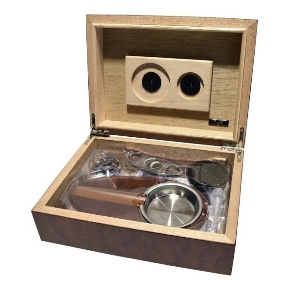 Doutníkový Humidor Set Angelo hnědý