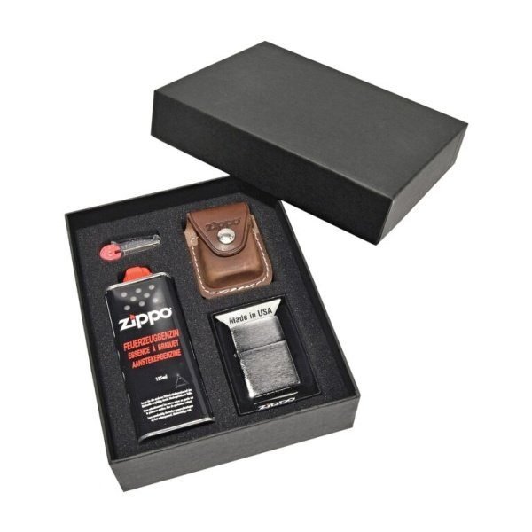 Zippo sada zapalovač a kapsička na Zippo zapalovač, kovový klip