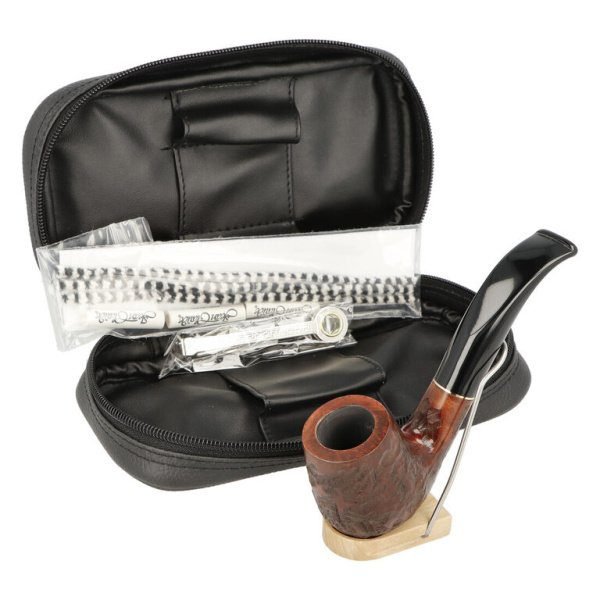 Dýmková sada Mr. Pipe - startovací set, dýmka zahnutá + etue